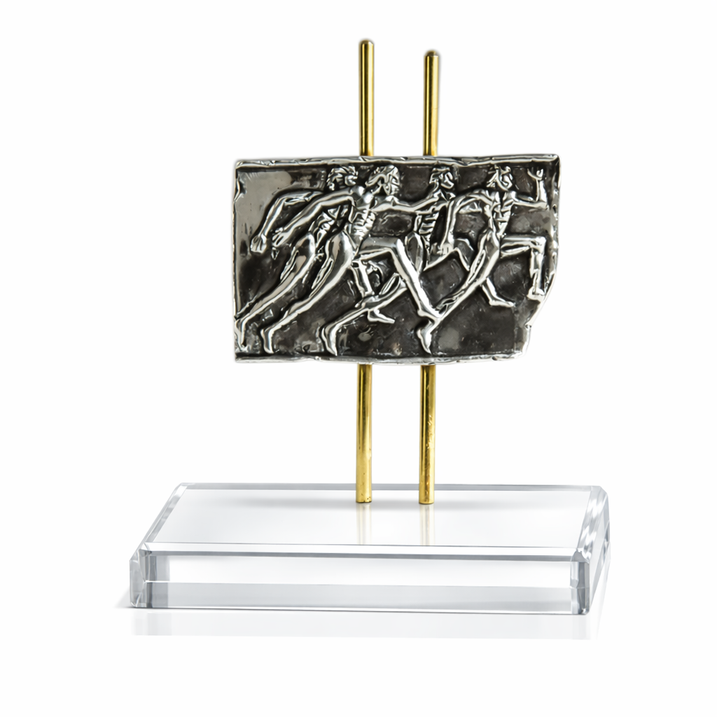 Greek Olympic Runners Figurine in Sterling Silver (A-40-3)