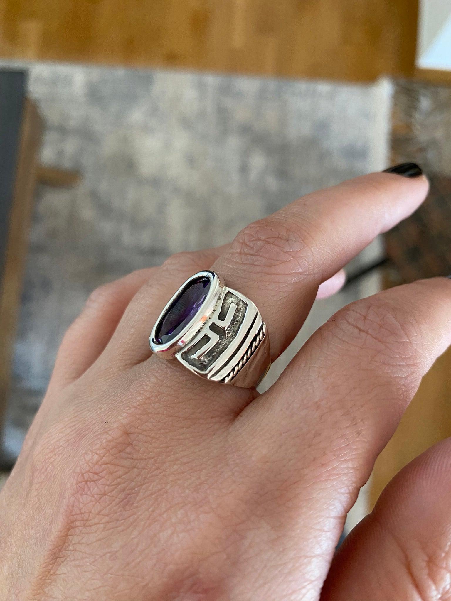 Greek Ring in Sterling Silver (DT-71) - ELEFTHERIOU EL