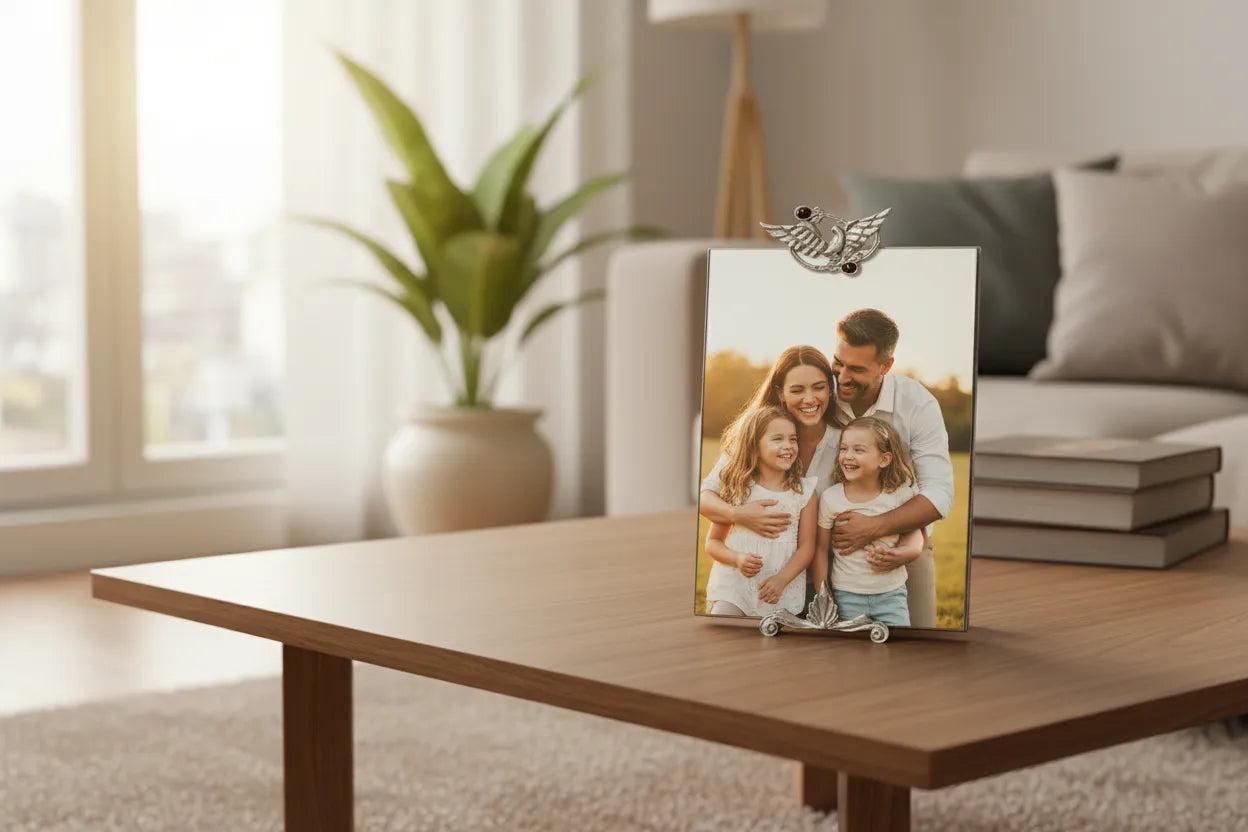 Greek Traditional Bronze Silver Plated Picture Frame (A-61)