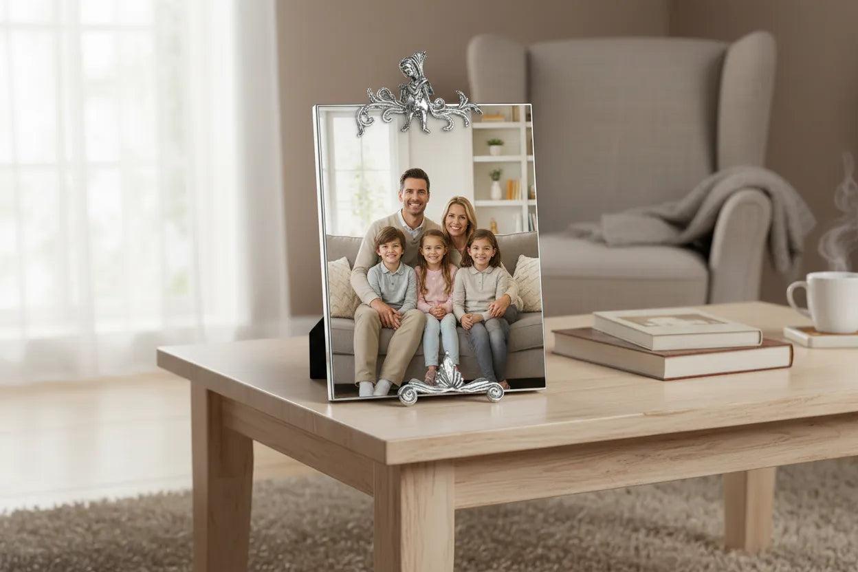 Greek Traditional Bronze Silver Plated Picture Frame (A-65)