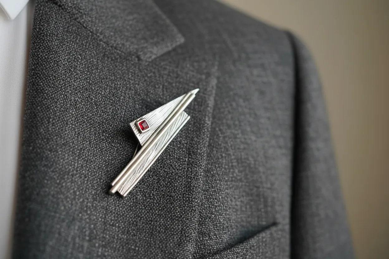 Greek Traditional Brooch in Sterling silver with Zircon (K-31)