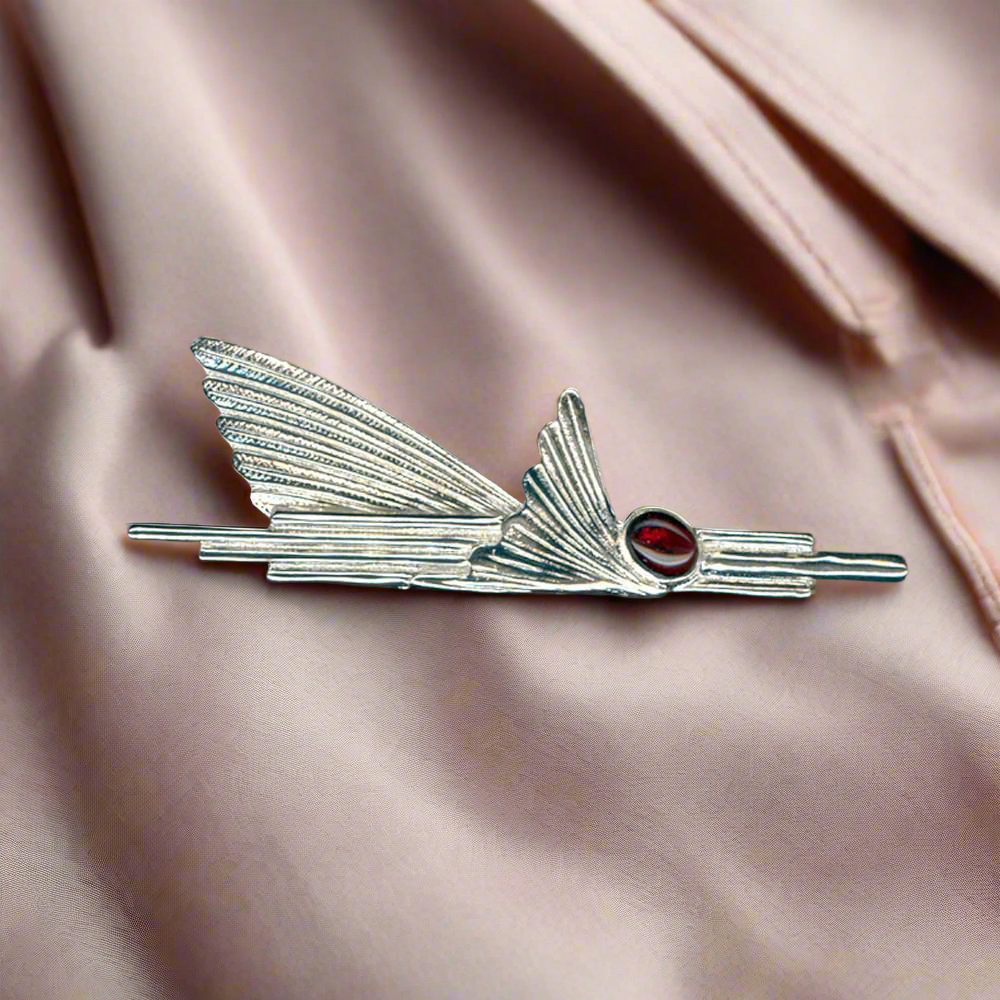 Greek Traditional Brooch in Sterling silver with Zircon (K-32) - ELEFTHERIOU EL