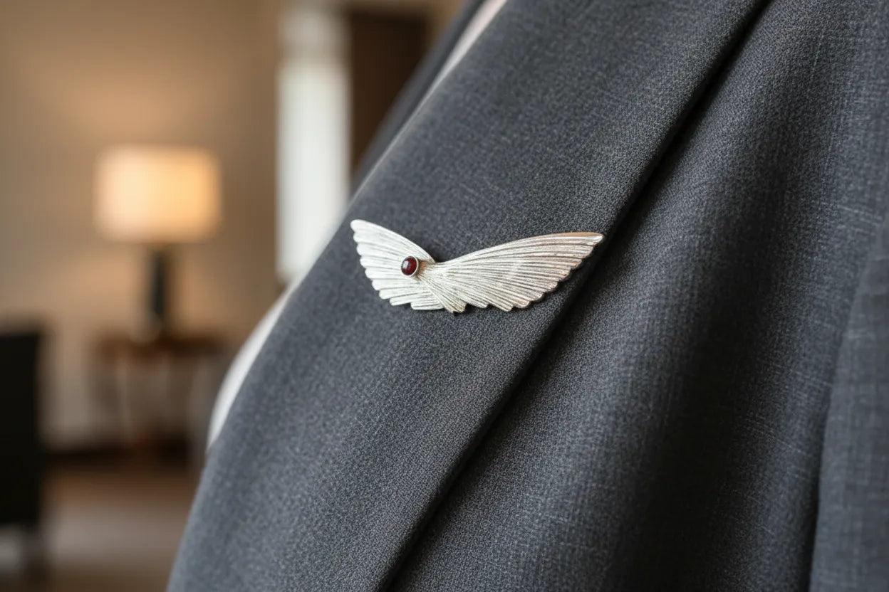 Greek Traditional Brooch in sterling silver with zircon (K-15)