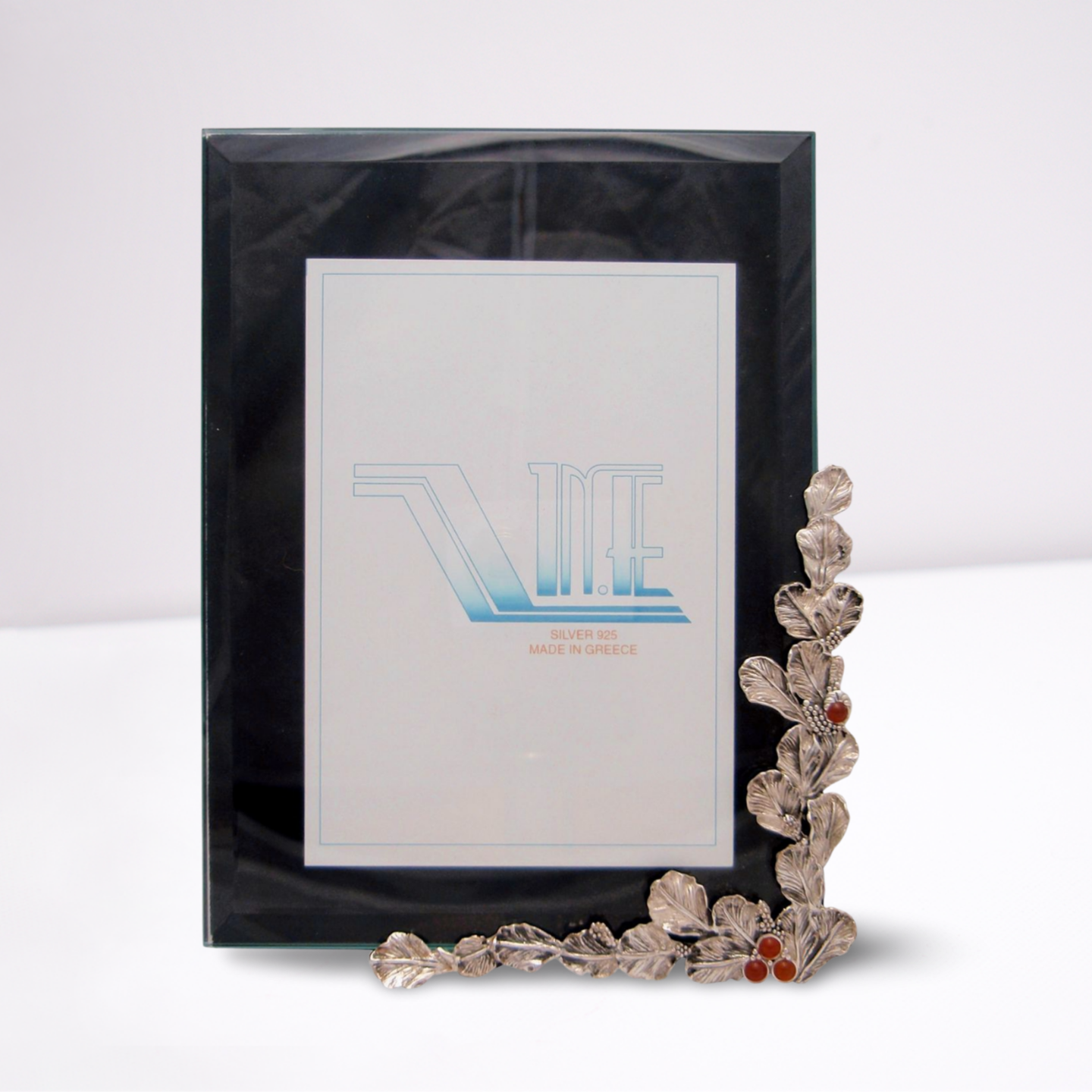 Greek Traditional Carnelian Bronze Silver Plated Picture Frame (A-68) - ELEFTHERIOU EL