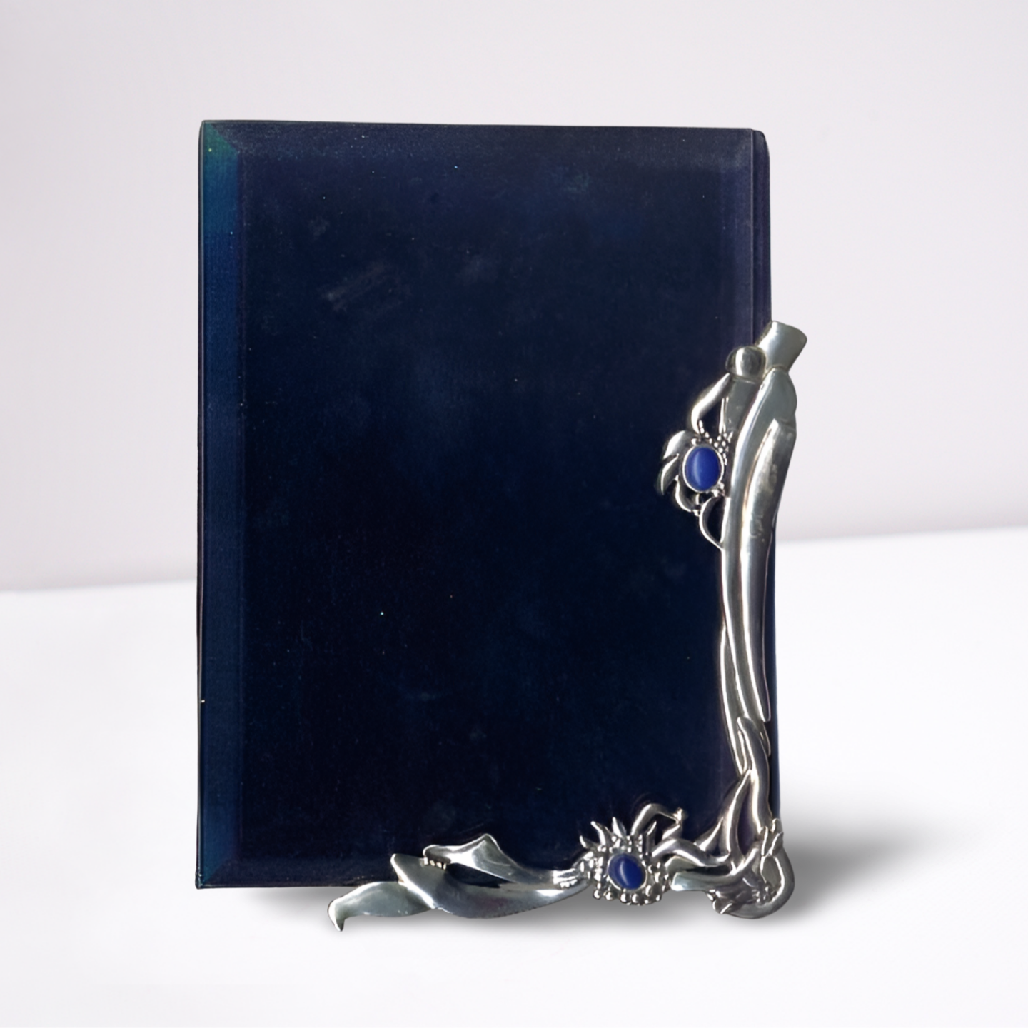 Greek Traditional Lapis Lazuli Bronze Silver Plated Picture Frame (A-66) - ELEFTHERIOU EL