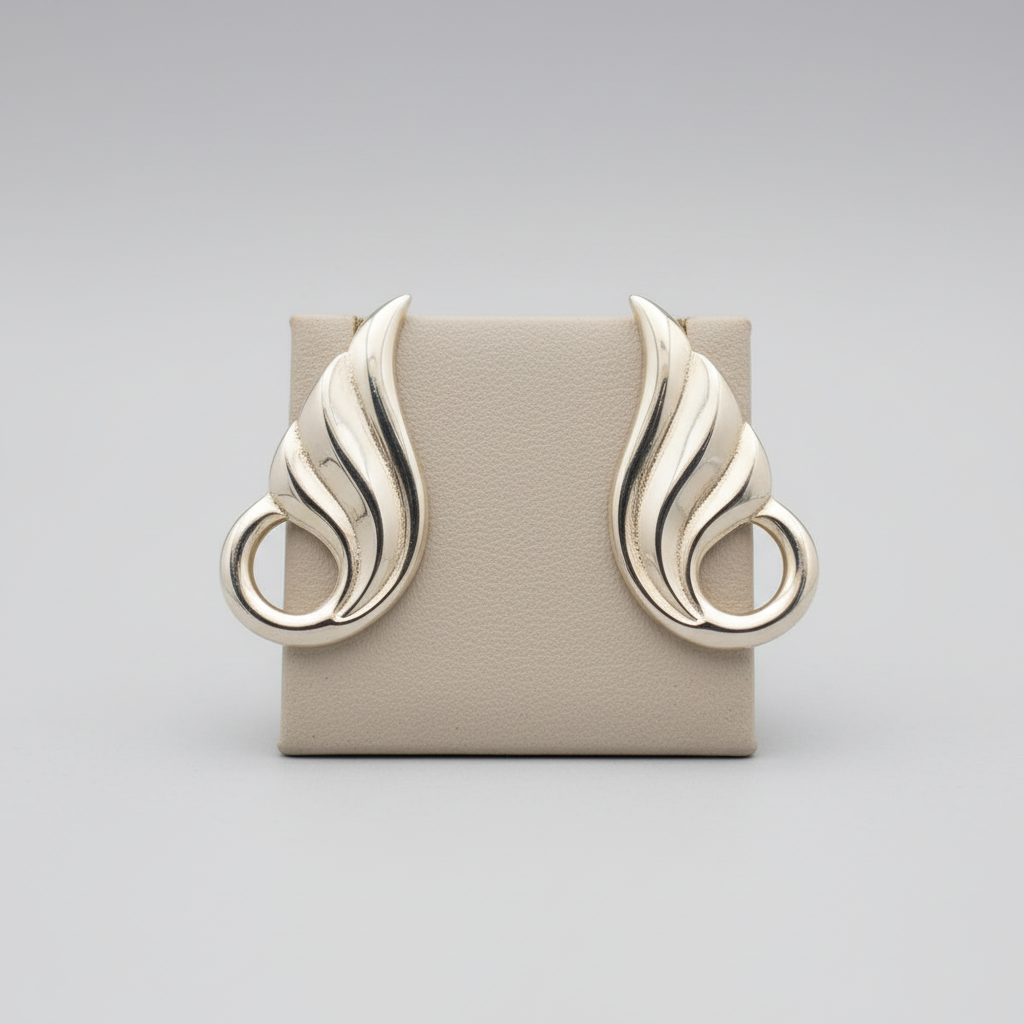 Greek Wave Earrings in Sterling Silver (GT-13)