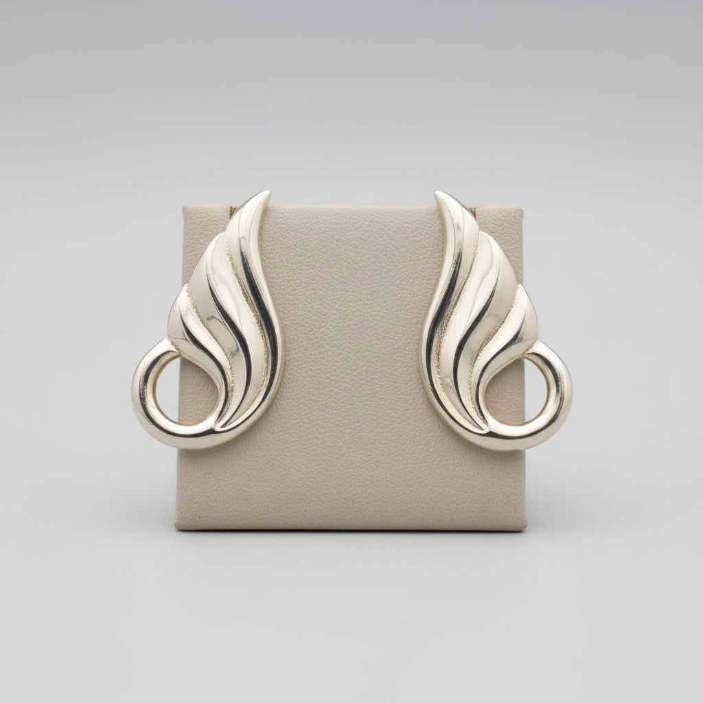 Greek Wave Earrings in Sterling Silver (GT-13)