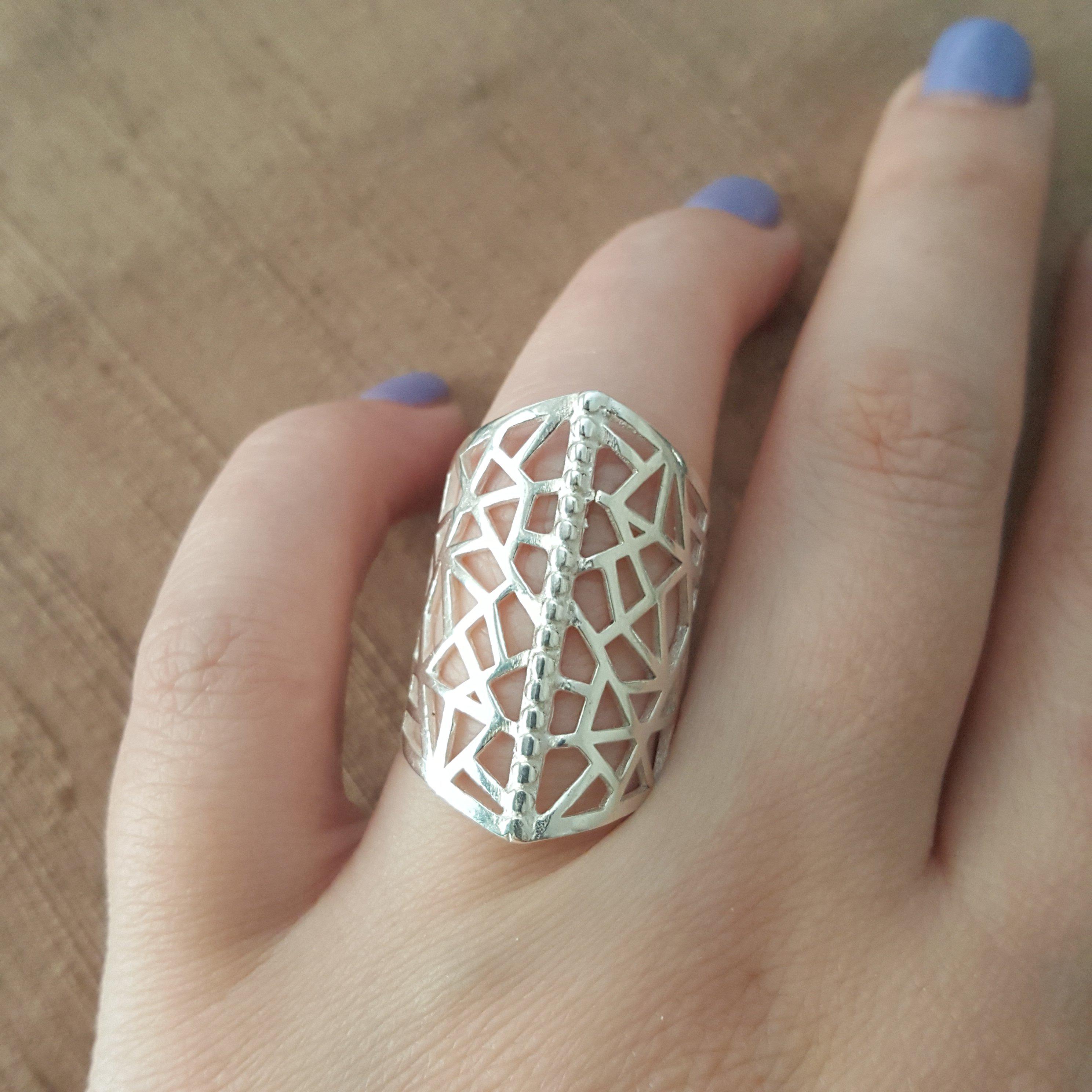 Handmade Ring, Sterling Silver Ring, Modern Ring, Womens Gift Ring, Gifts for her (DT-137) - ELEFTHERIOU EL