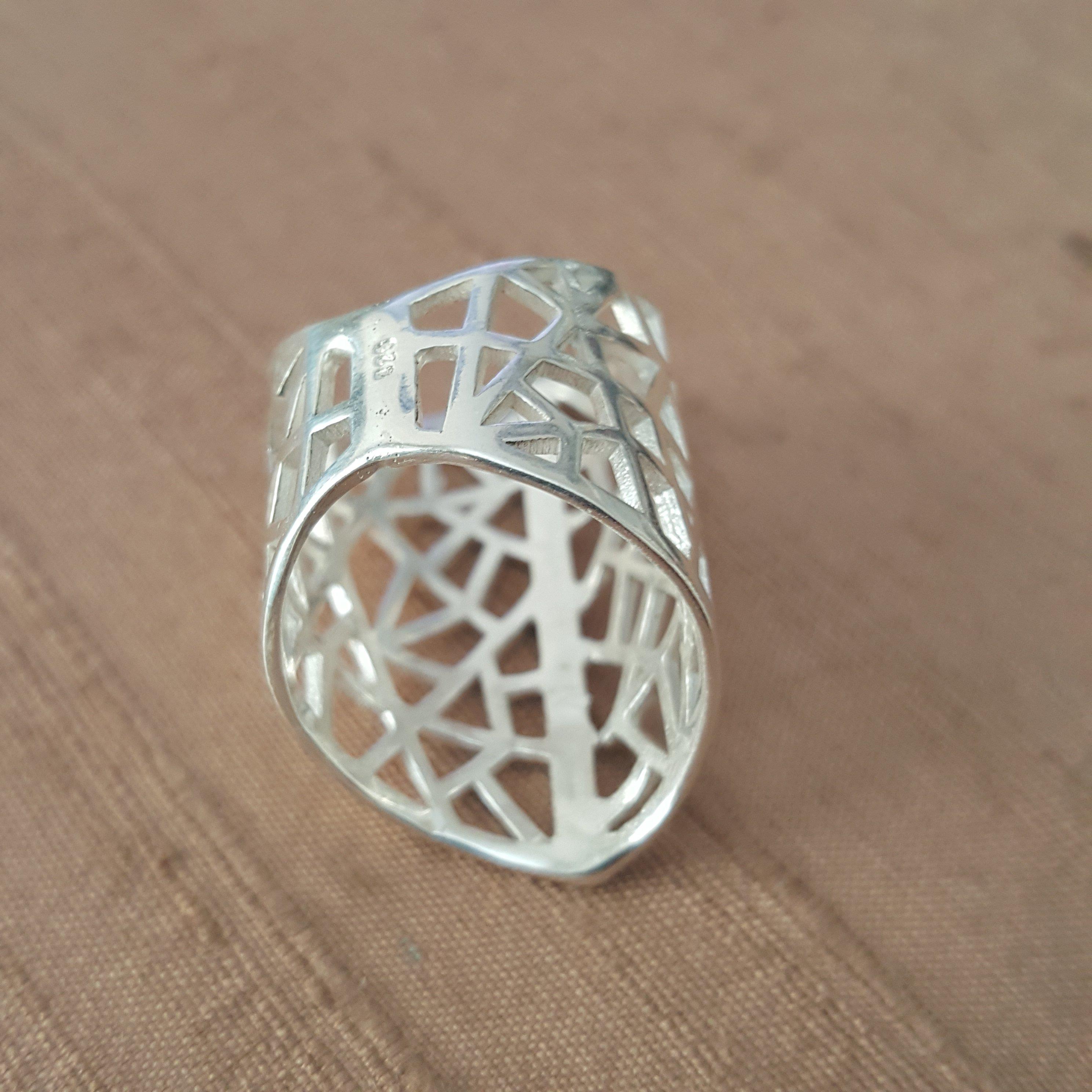 Handmade Ring, Sterling Silver Ring, Modern Ring, Womens Gift Ring, Gifts for her (DT-137) - ELEFTHERIOU EL