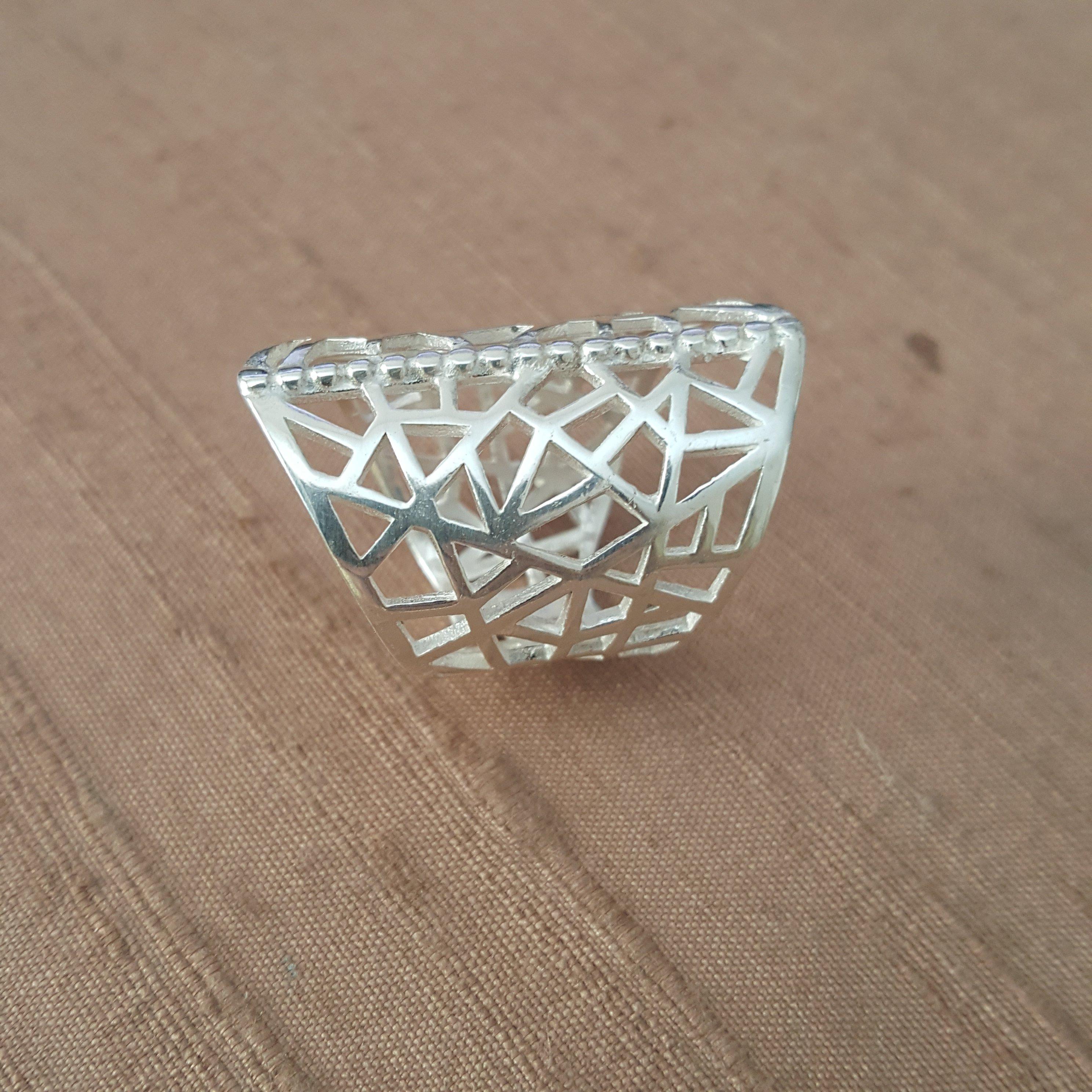 Handmade Ring, Sterling Silver Ring, Modern Ring, Womens Gift Ring, Gifts for her (DT-137) - ELEFTHERIOU EL