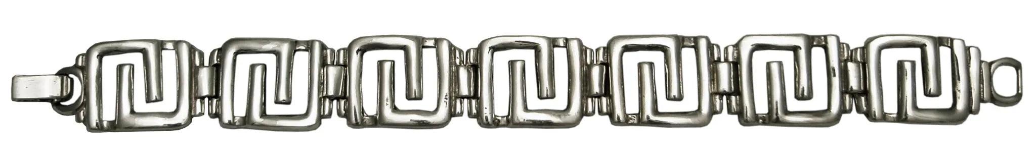 Handmade Sterling Silver Greek Bracelet, Traditional Era Jewelry (B-76)
