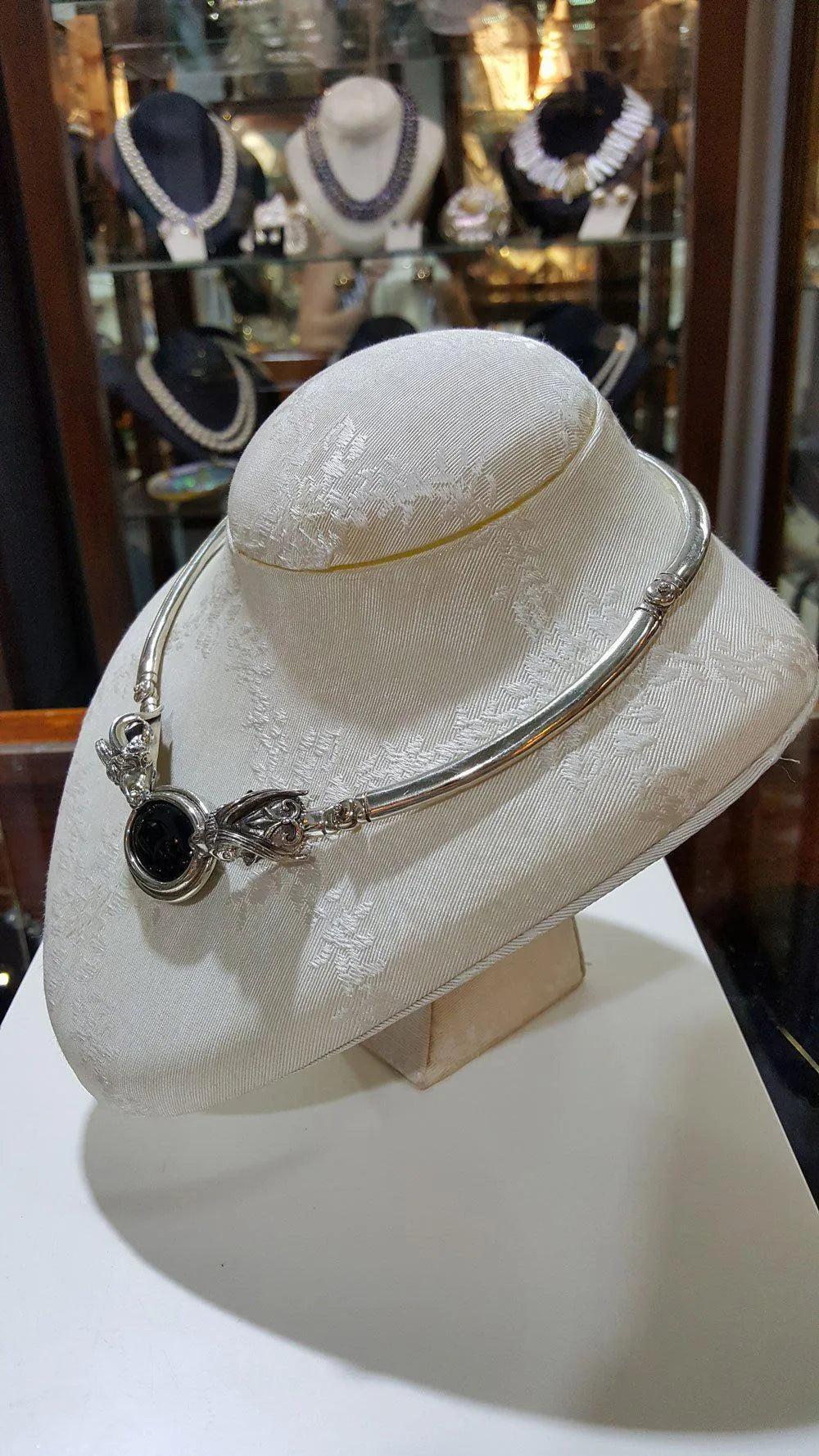 Handmade Sterling Silver Ram Necklace with Lapis Lazuli, Ancient Greek Terminals (PE-01)