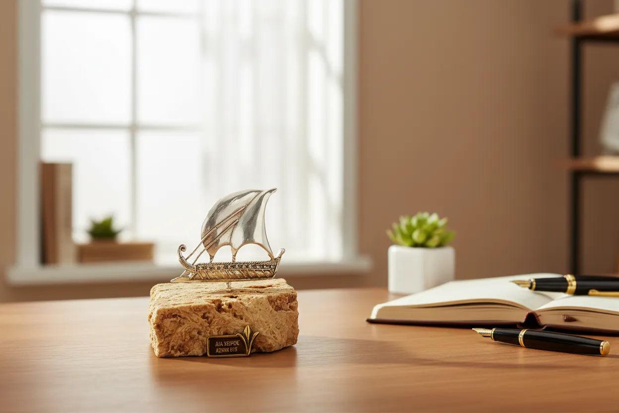 Handmade sailboat in sterling silver, Marine Gift (A-30-28)