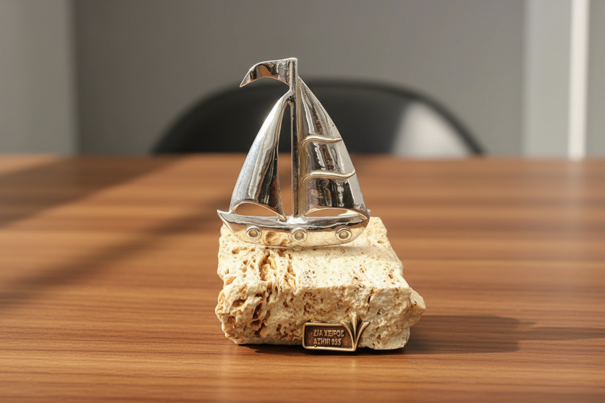 Handmade sailboat in sterling silver Nautical Decor (A-33-30)