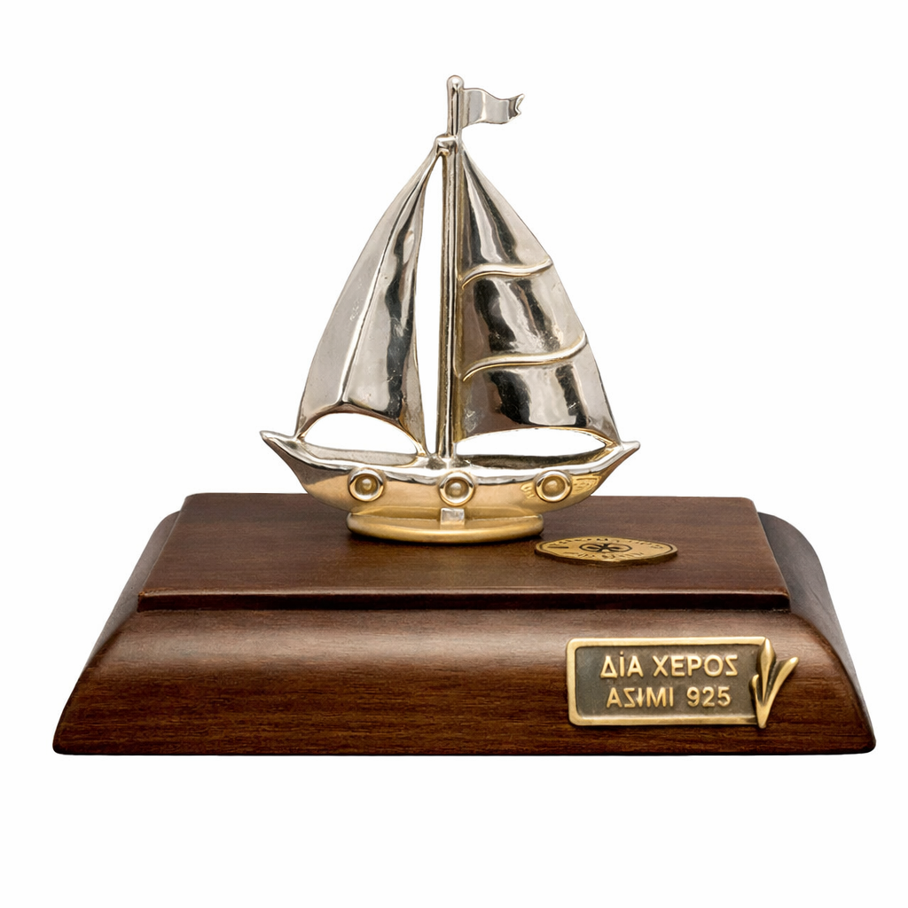 Handmade sailboat in sterling silver Nautical Decor (A-33-30)