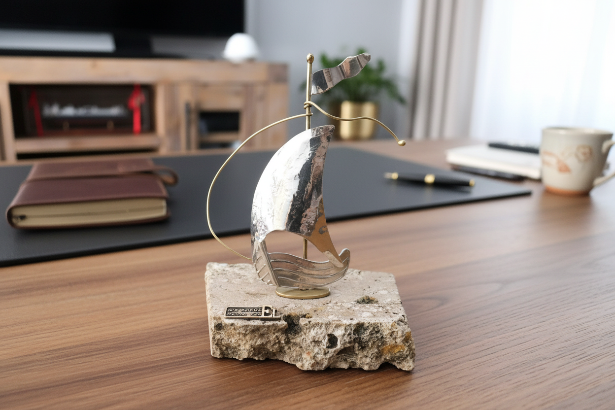 Handmade sailboat in sterling silver Nautical Decor (A-34-30)