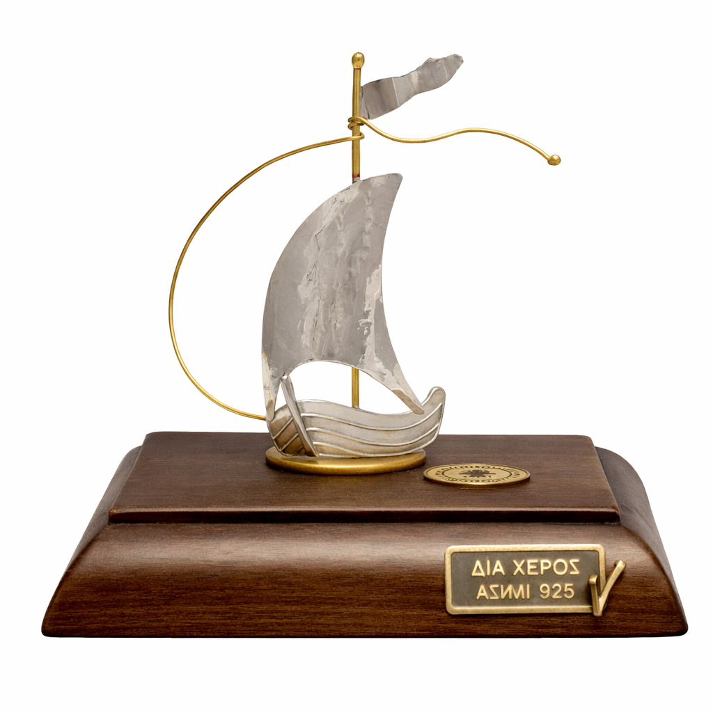 Handmade sailboat in sterling silver Nautical Decor (A-34-30)