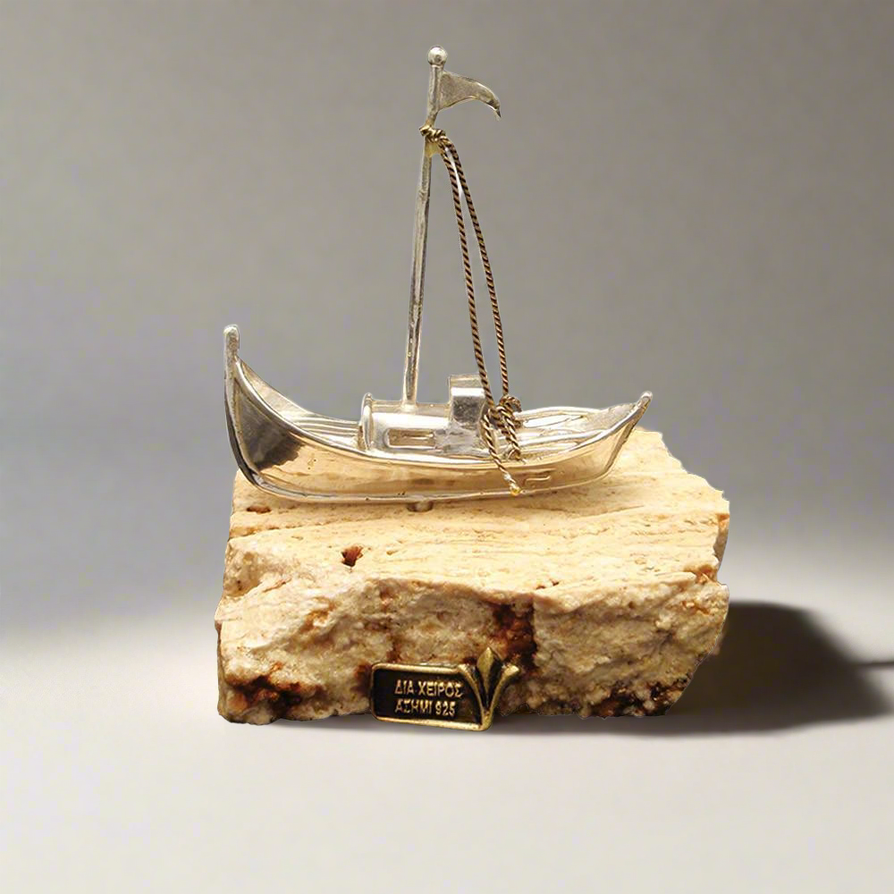 Handmade sailboat in sterling silver Nautical Decor (A-36-31) - ELEFTHERIOU EL