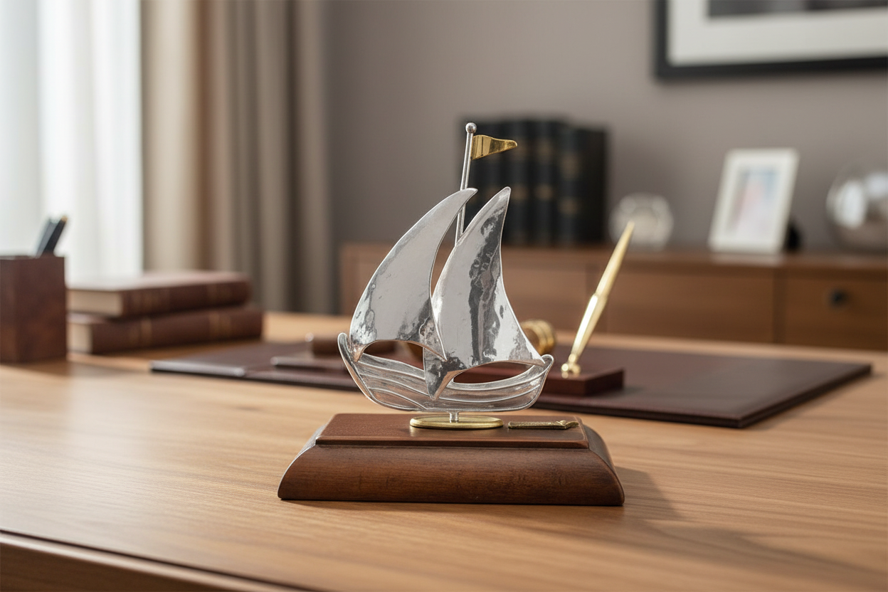 Handmade sailboat in sterling silver Nautical Decor (A-37-31)