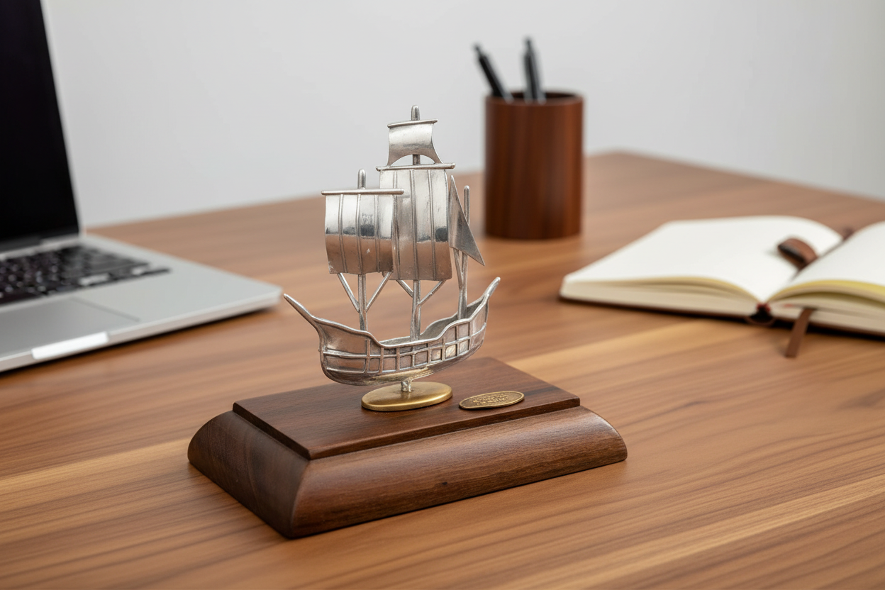 Handmade sailboat in sterling silver Nautical Decor (A-38-31)