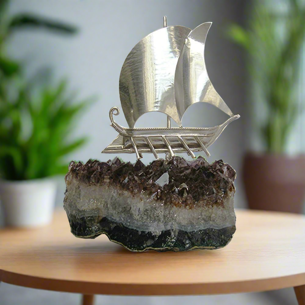 Handmade sailboat in sterling silver Nautical Decor (A-39-32) - ELEFTHERIOU EL