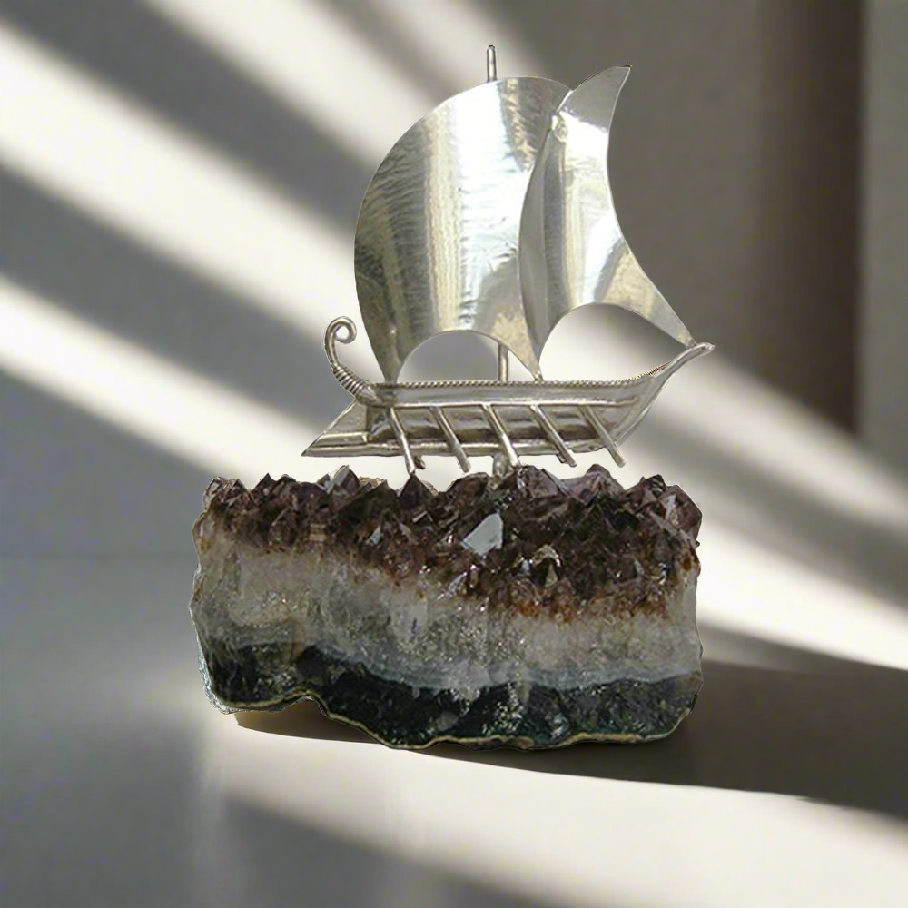 Handmade sailboat in sterling silver Nautical Decor (A-39-32) - ELEFTHERIOU EL