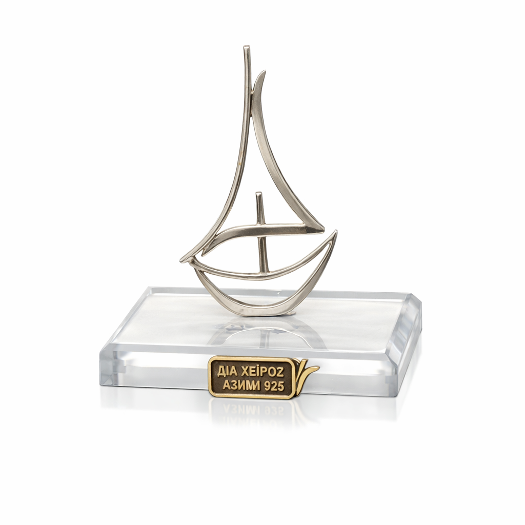 Handmade sailboat in sterling silver Nautical Decor (A-42-32)