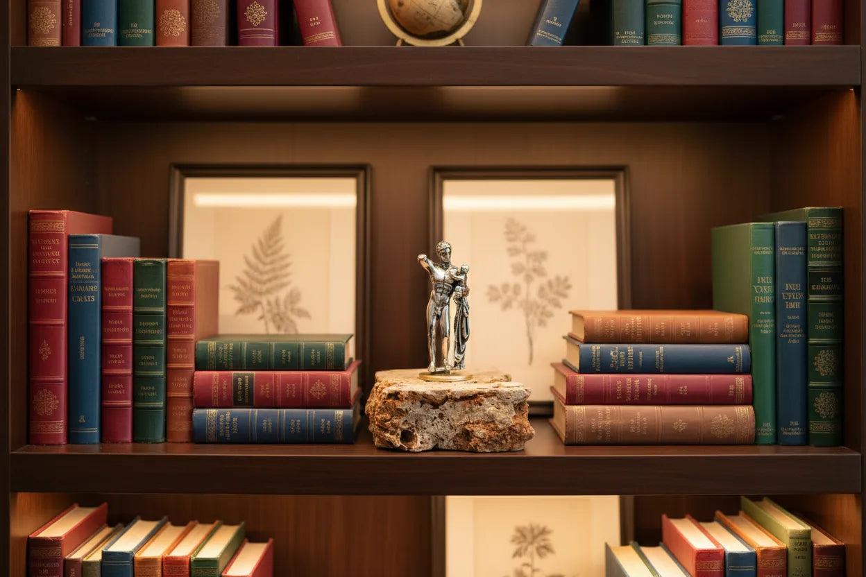 Hermes and the Infant Dionysus, Greek Statue Figure in Sterling Silver (A-02)