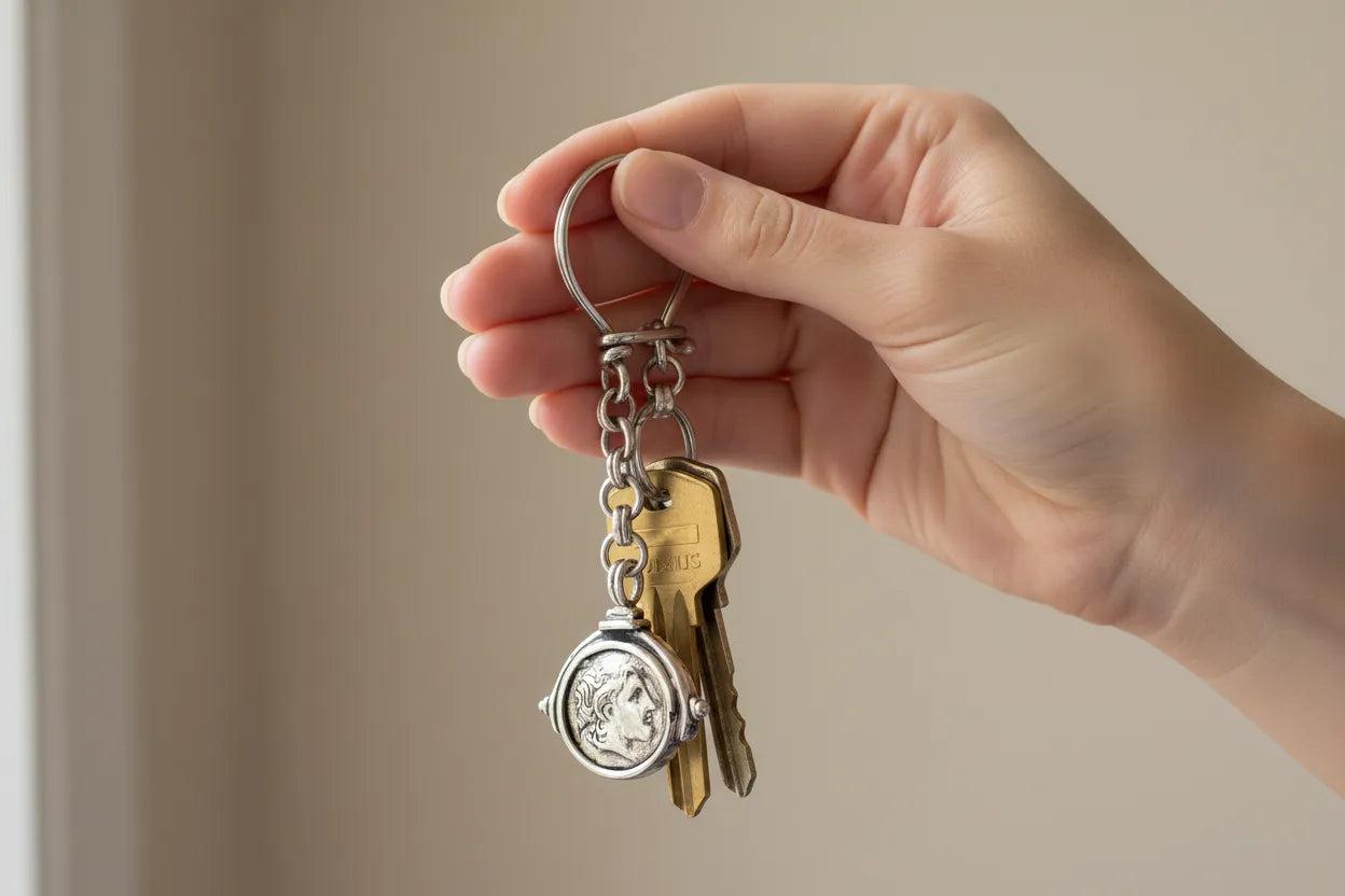 Keychain in sterling silver, Alexander the Great (MP-04)