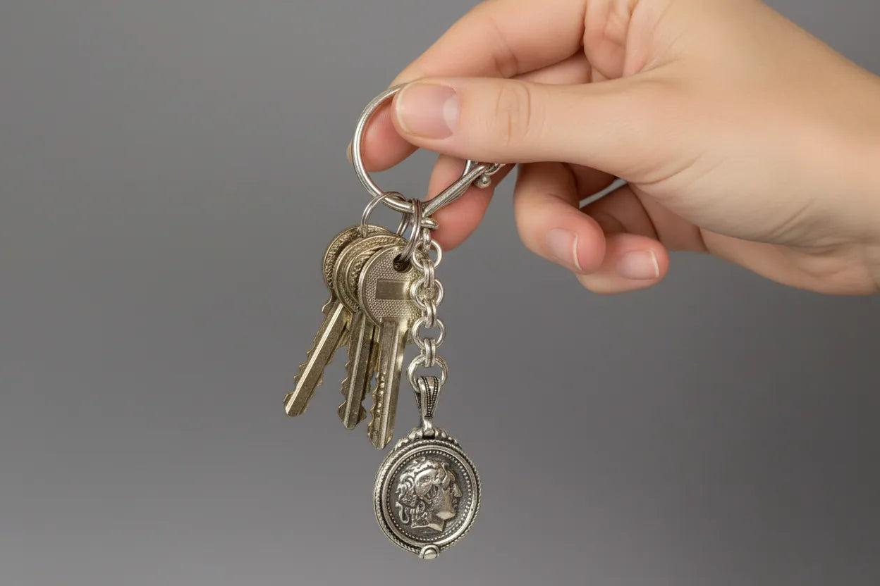 Keychain in sterling silver, Alexander the Great (MP-31)