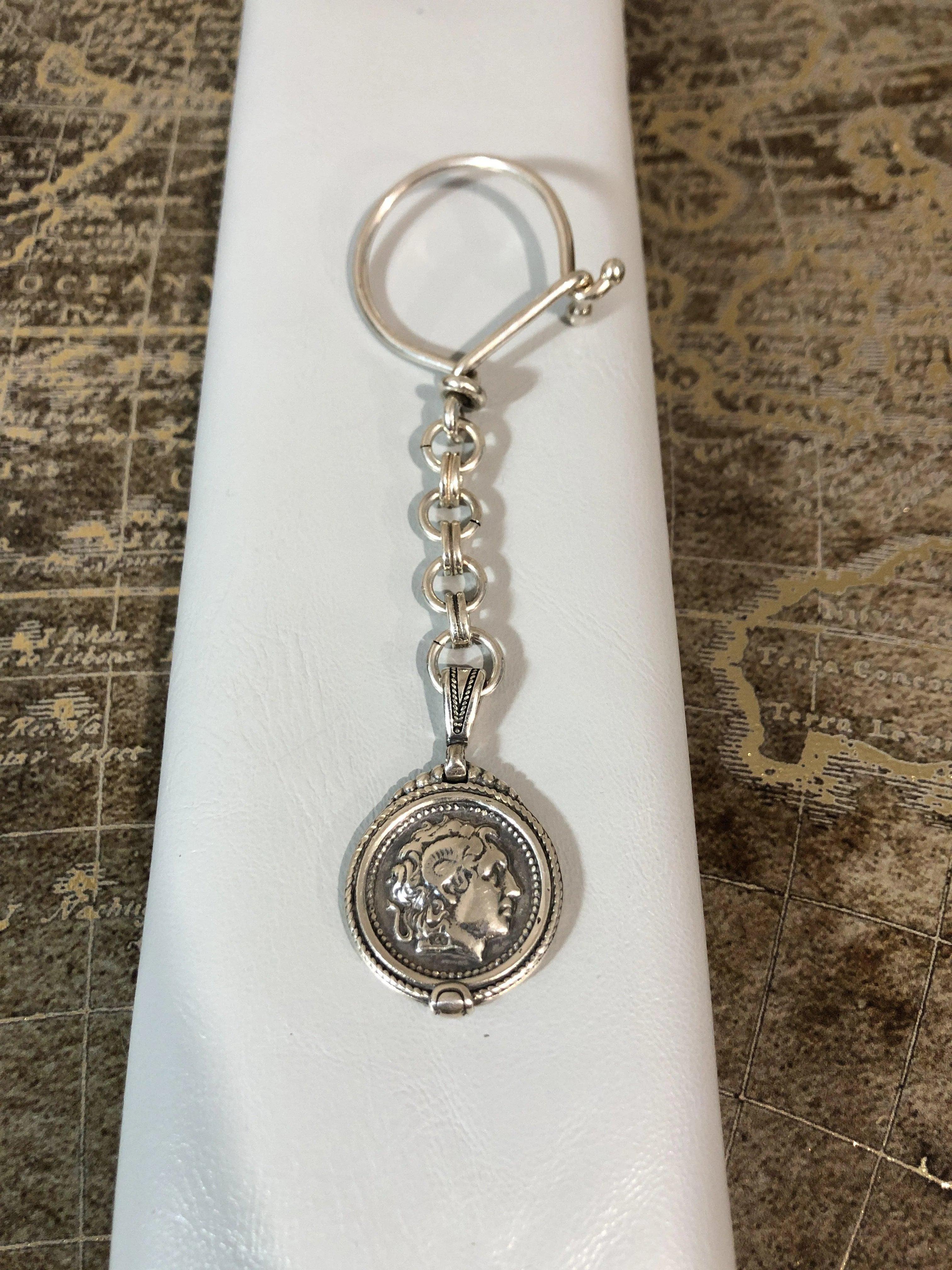 Keychain in sterling silver, Alexander the Great (MP-31)
