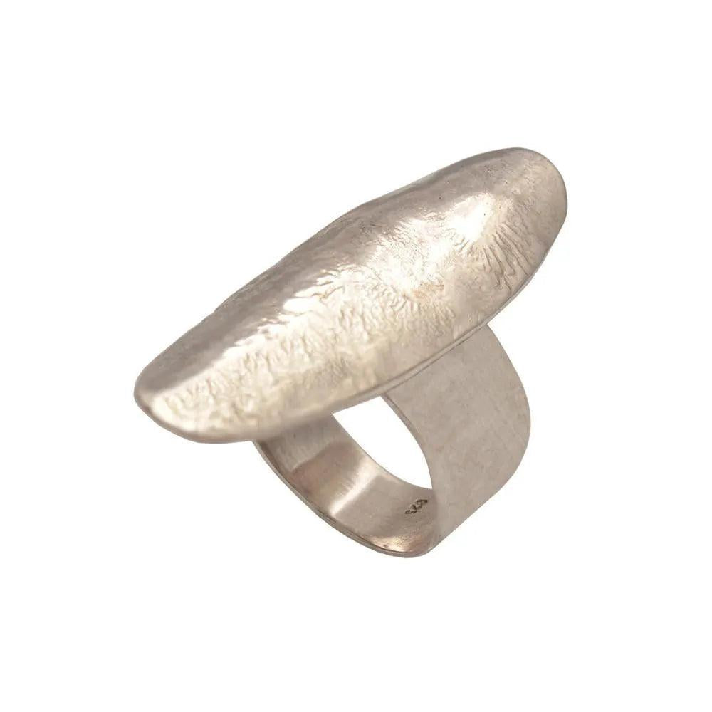 Long Narrow Lava Texture Ring in Sterling Silver (DM-52)