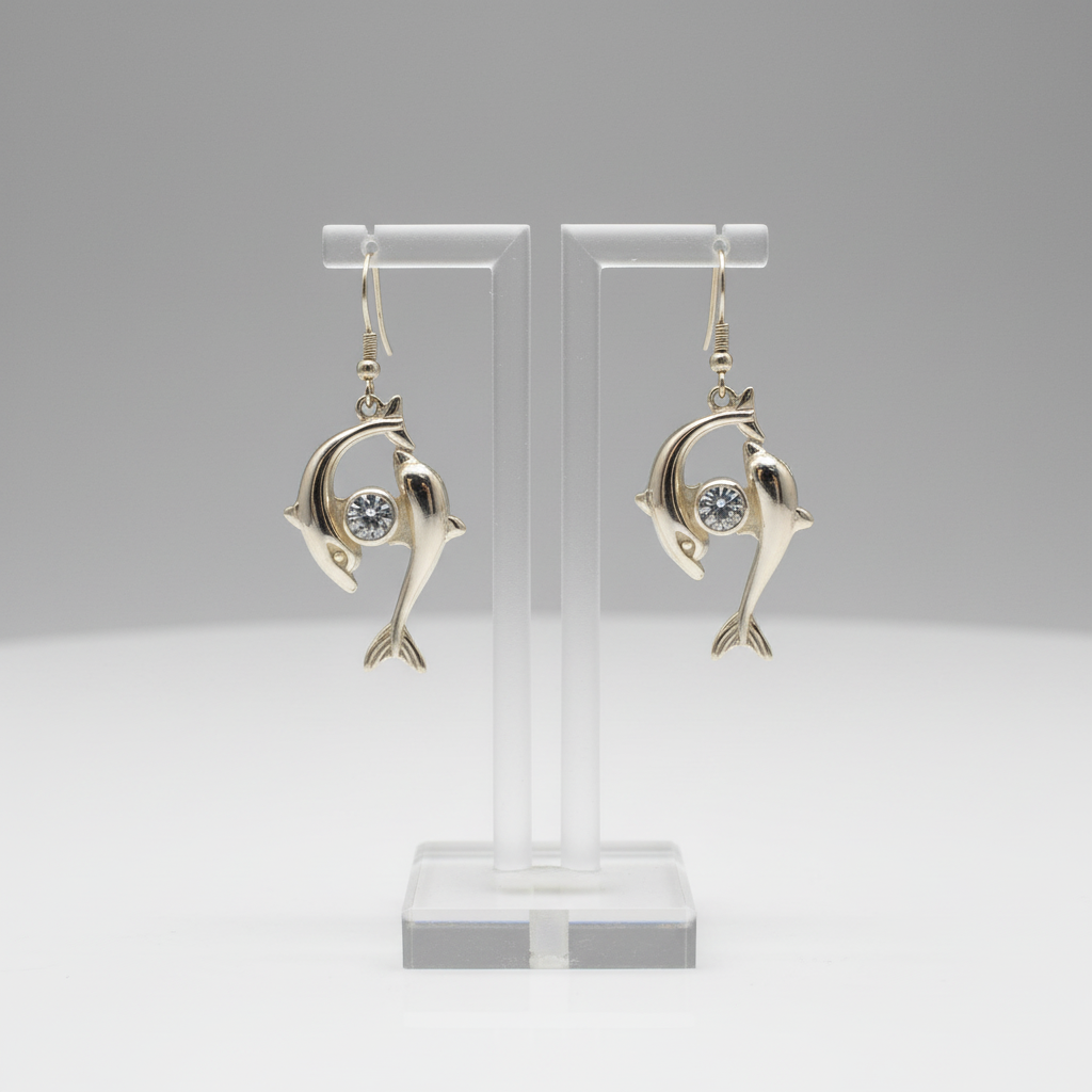 Minoan Dolphins Earrings, sterling silver earrings, Greek Jewelry, Womens Fashion