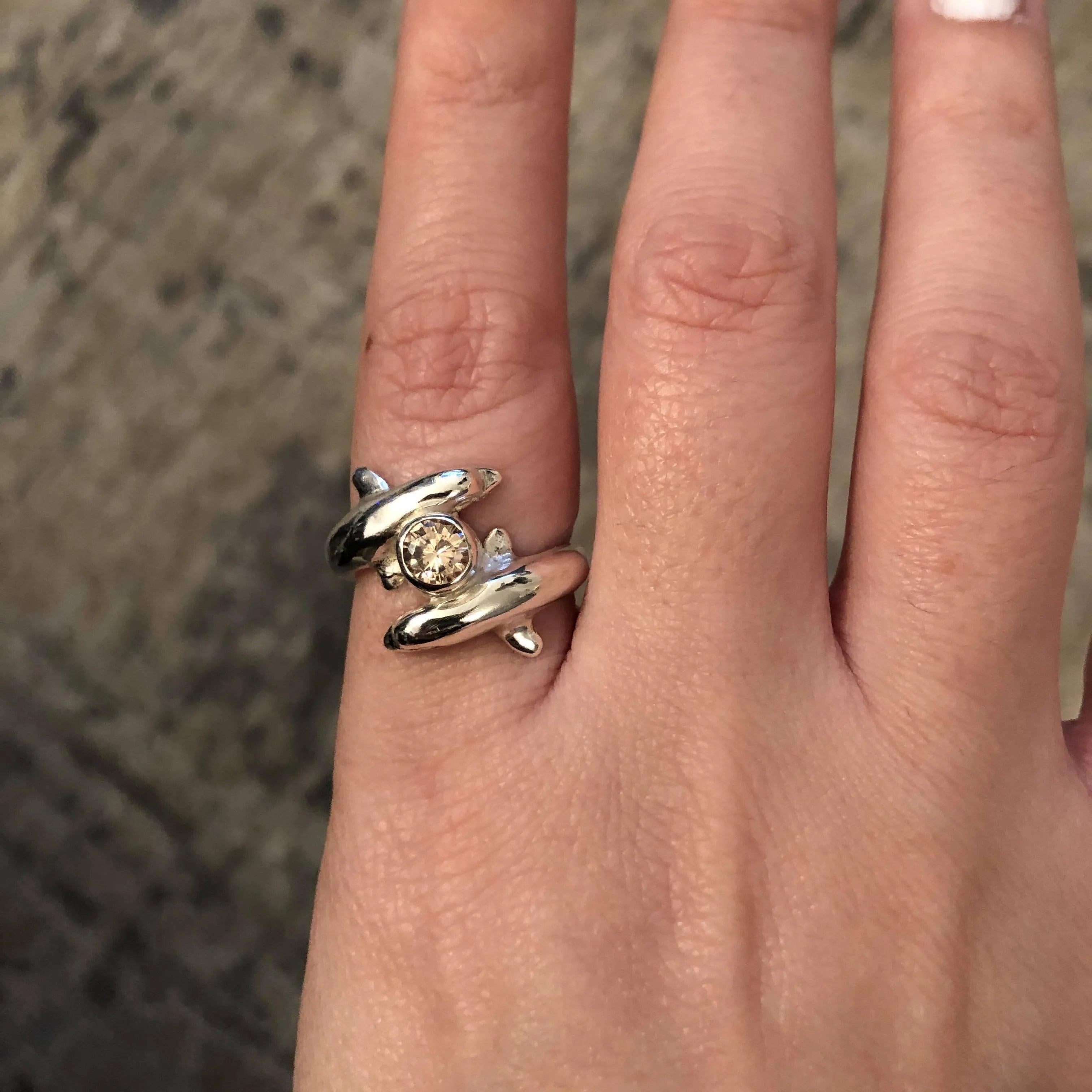 Minoan Dolphins Ring in Sterling Silver (DT-85)