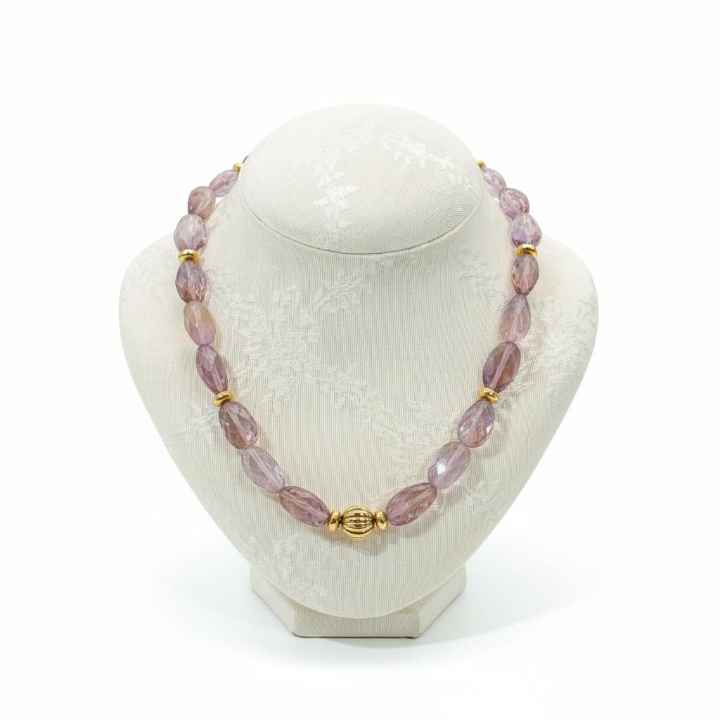 Necklace in 18k Gold with Amethyst (DV PE-44)