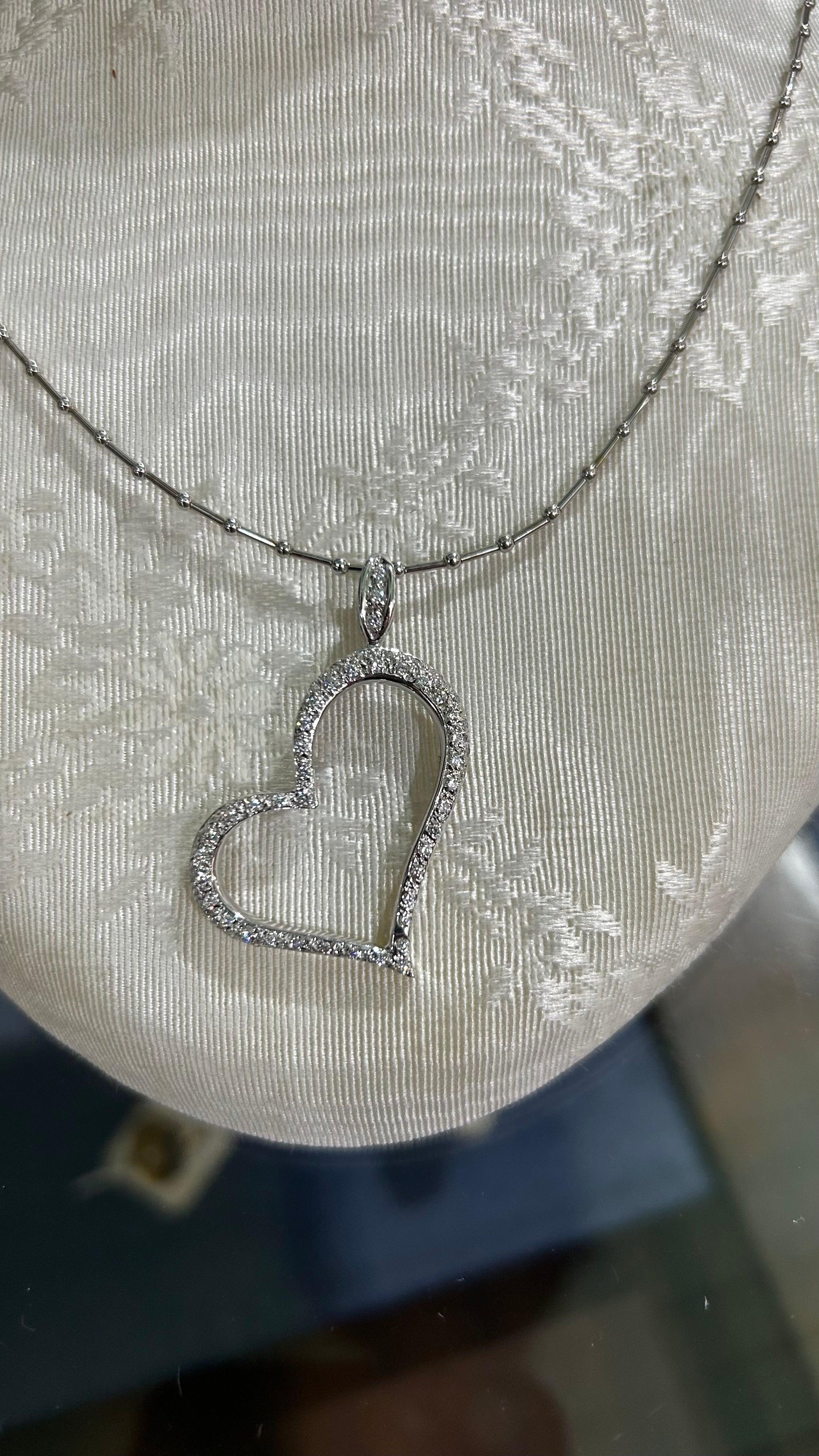 Necklace in gold 14k, heart necklace