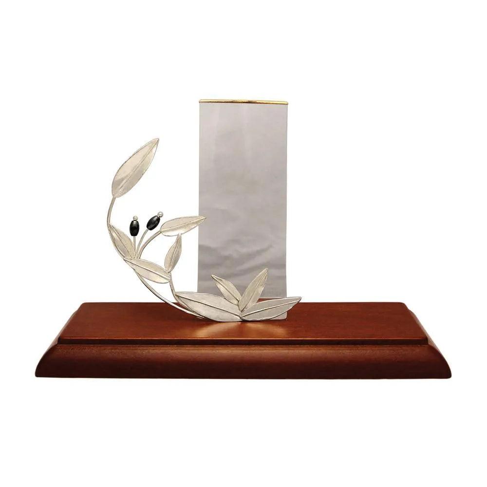 Olive leaf, sterling silver card holder