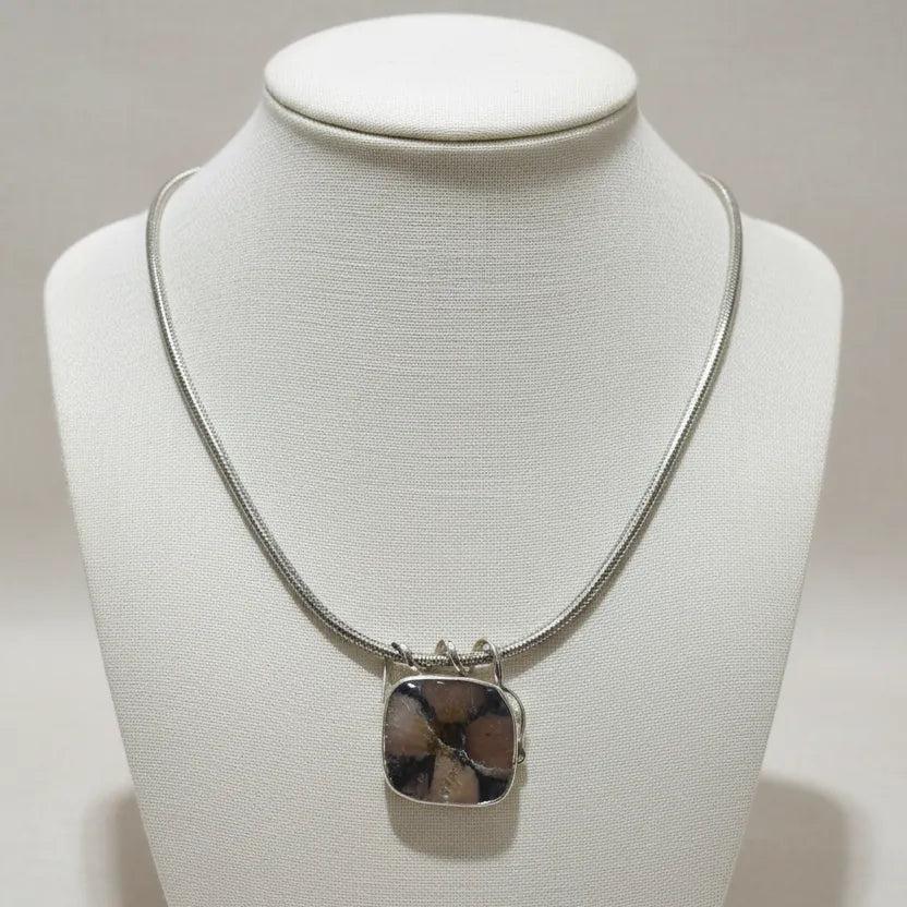 Pendant in Sterling silver with Chiastolitic Stone