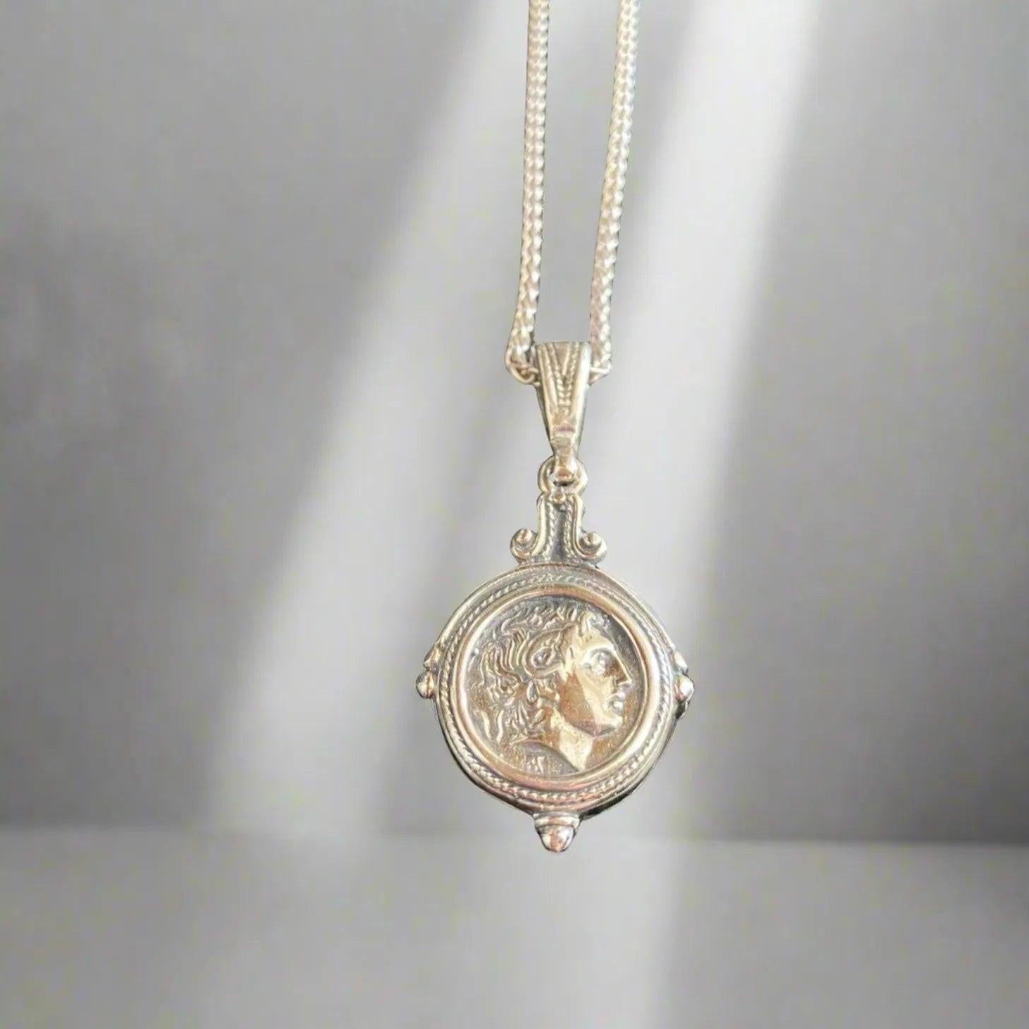 Pendant in sterling silver, Alexander the Great Coin (PE-93)