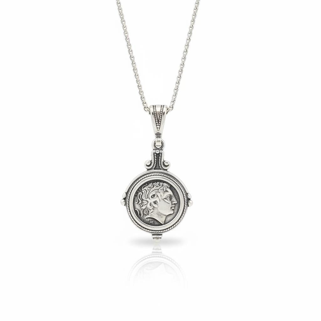 Pendant in sterling silver, Alexander the Great Coin (PE-93)