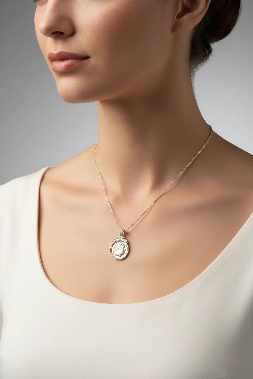 Pendant in sterling silver, Alexander the Great Coin (PE-94)