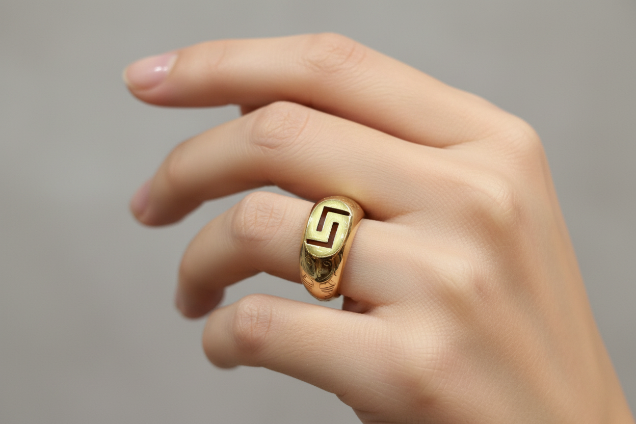 Ring in 14k gold, Meander