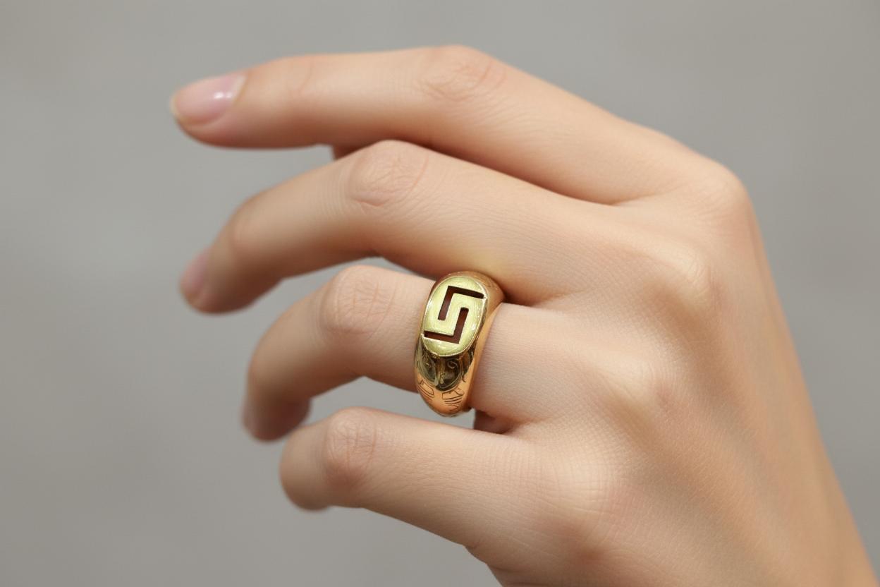 Ring in 14k gold, Meander (B-149)