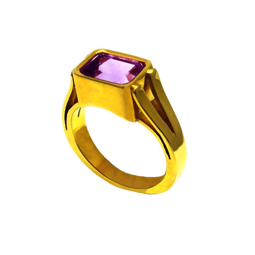 Ring in 18k Gold with Amethyst (B-46) - Dinos-Virginia