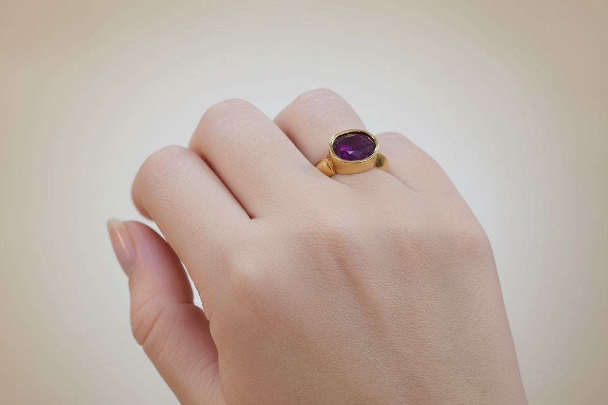 Ring in 18k gold with a ruby (B-119)