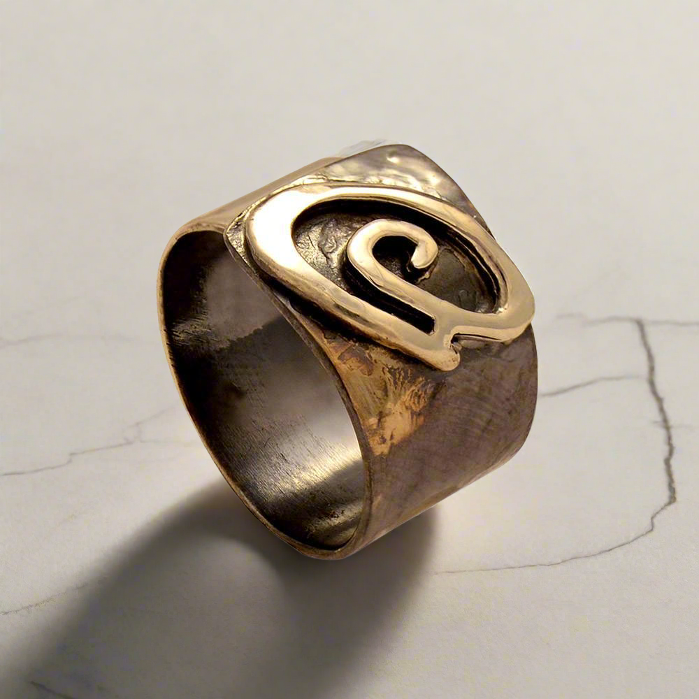 Ring in Sterling Silver with Decorative Black Patina (Oxidation) (DM-35) - ELEFTHERIOU EL