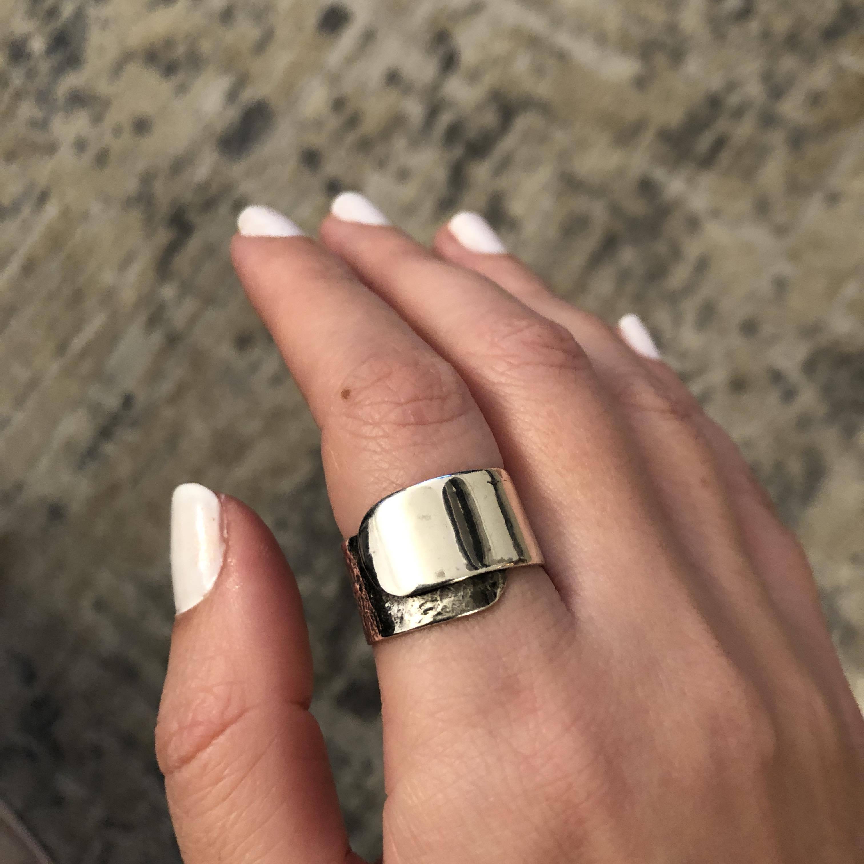 Ring in Sterling Silver with Decorative Black Patina (Oxidation) (DM-46) - ELEFTHERIOU EL