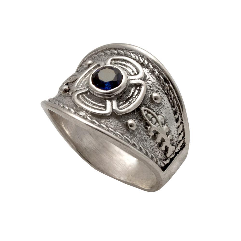 Ring in Sterling Silver with Zircon (DT-06) - ELEFTHERIOU EL