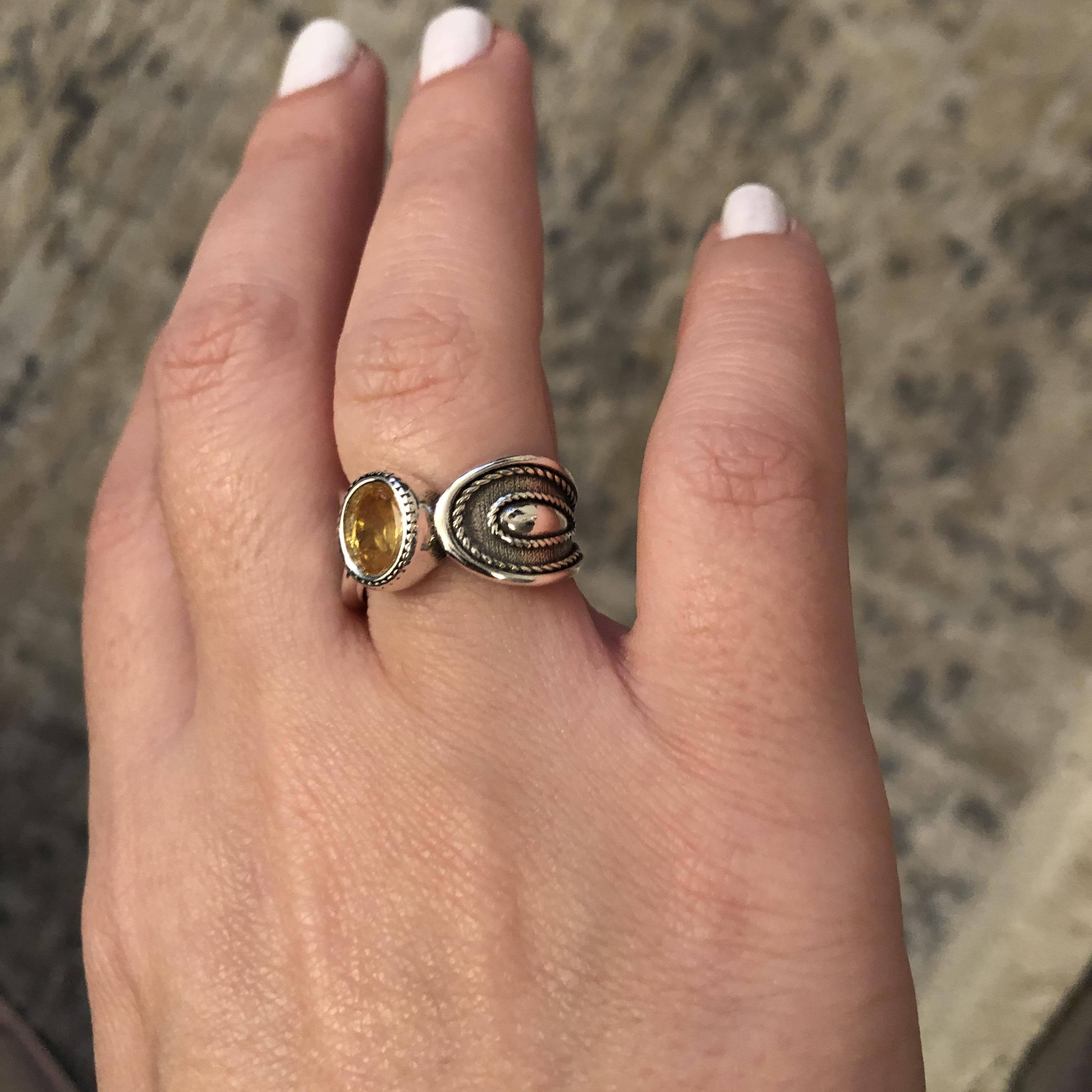 Ring in Sterling Silver with a Purple Zircon (DT-05) - ELEFTHERIOU EL