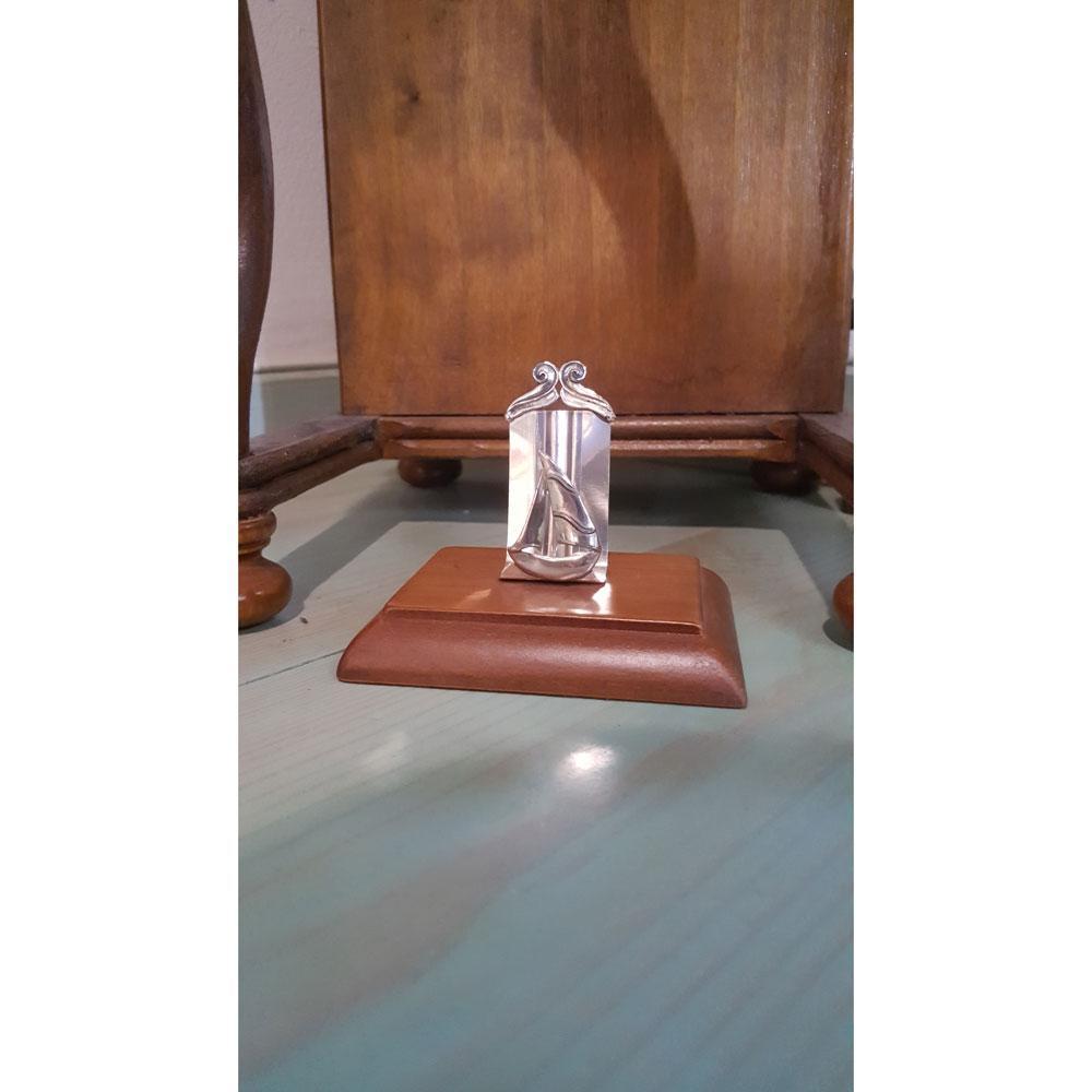 Sailboat Desk business card holder display in sterling silver - ELEFTHERIOU EL